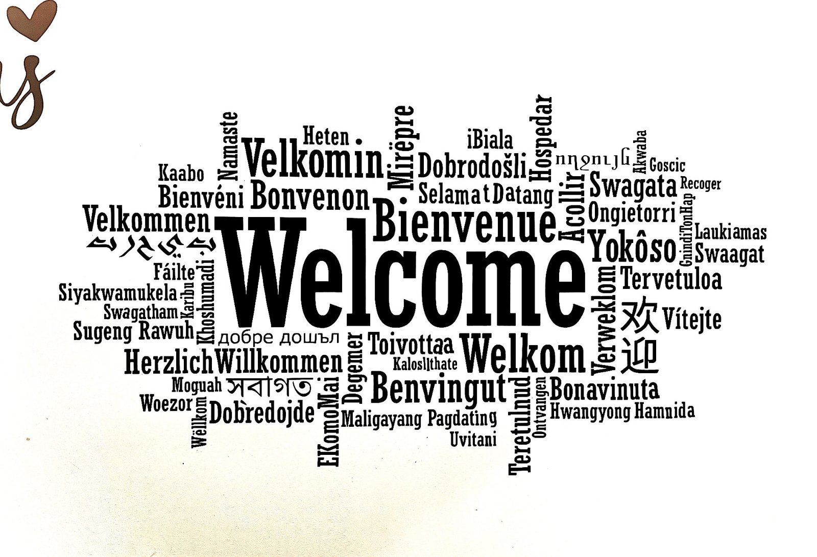 Welcome wall in many languages